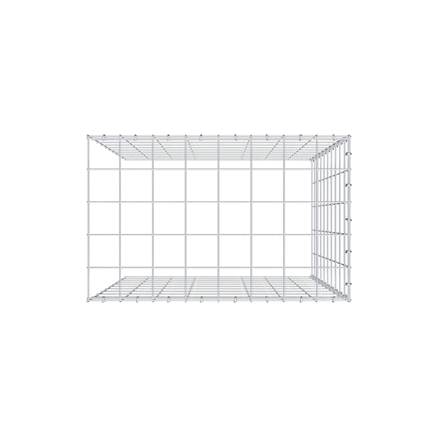Gavión complementario de tipo 4 100 cm x 80 cm x 50 cm (L x A x P), malla 10 cm x 10 cm, anillo en C