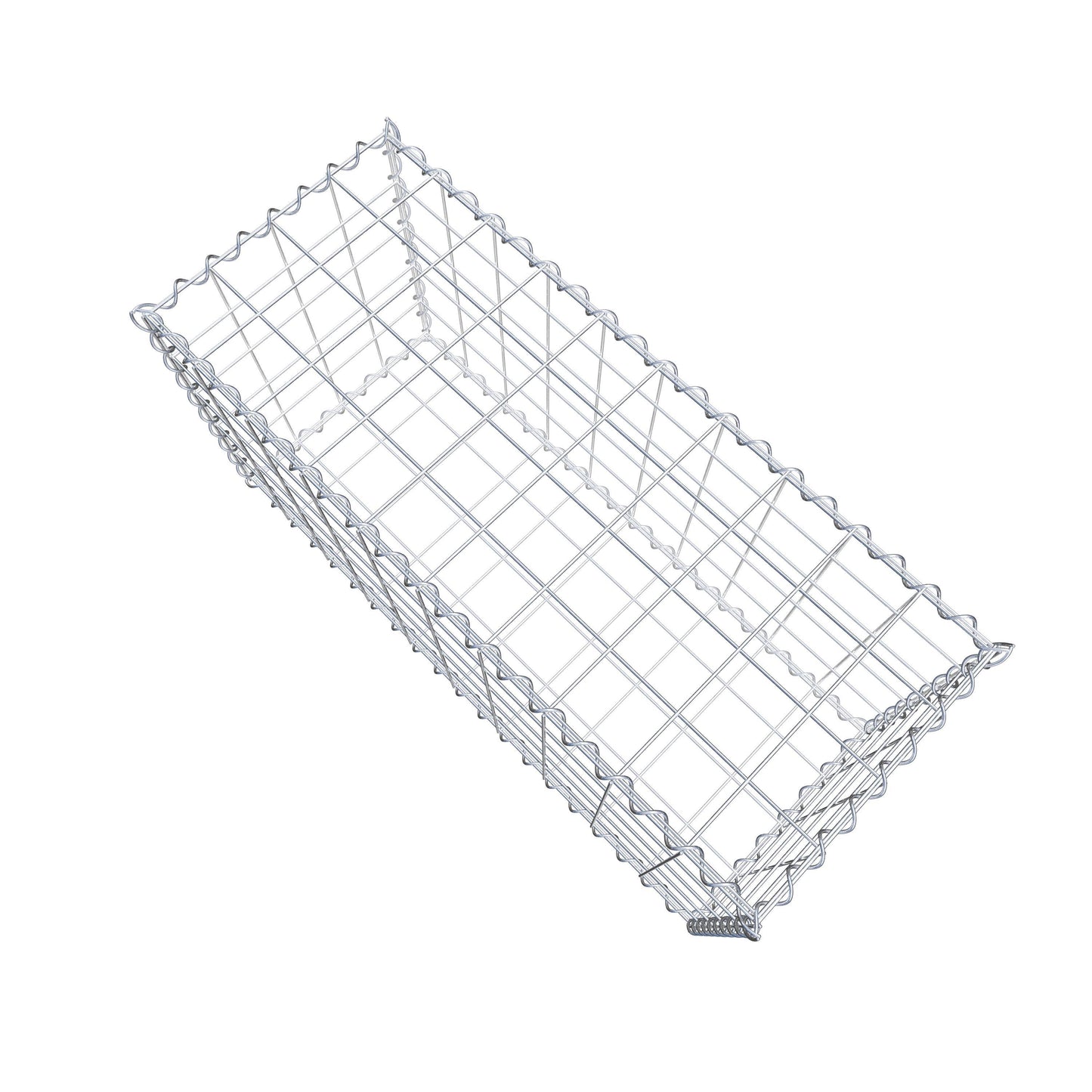 Schanskorf 100 cm x 50 cm x 40 cm (L x H x D), maaswijdte 10 cm x 10 cm, spiraalvormig