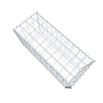 Schanskorf 100 cm x 50 cm x 40 cm (L x H x D), maaswijdte 10 cm x 10 cm, spiraalvormig