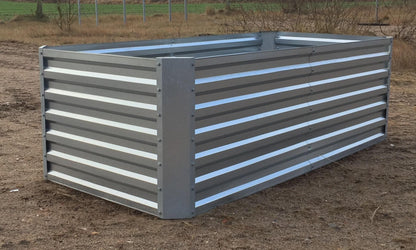 Højbed af galvaniseret metalplade med top - Mål uden top: 184 x 60 x 90 cm (L x H x D, plantemål)