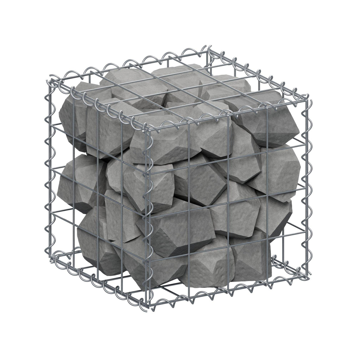 Gabione 40 cm x 40 cm x 40 cm (L x H x T), Maschenweite 10 cm x 10 cm, Spirale