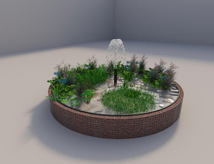 Gabion bassin surélevé rond, diamètre extérieur 382 cm, hauteur 50 cm, mailles 5 x 5 cm, épaisseur de paroi 15 cm