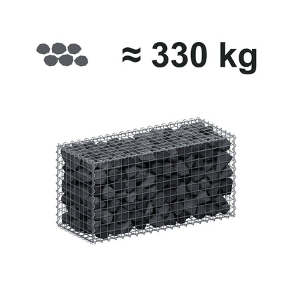 Gabione 100 cm x 50 cm x 40 cm (L x H x T), Maschenweite 5 cm x 5 cm, Spirale