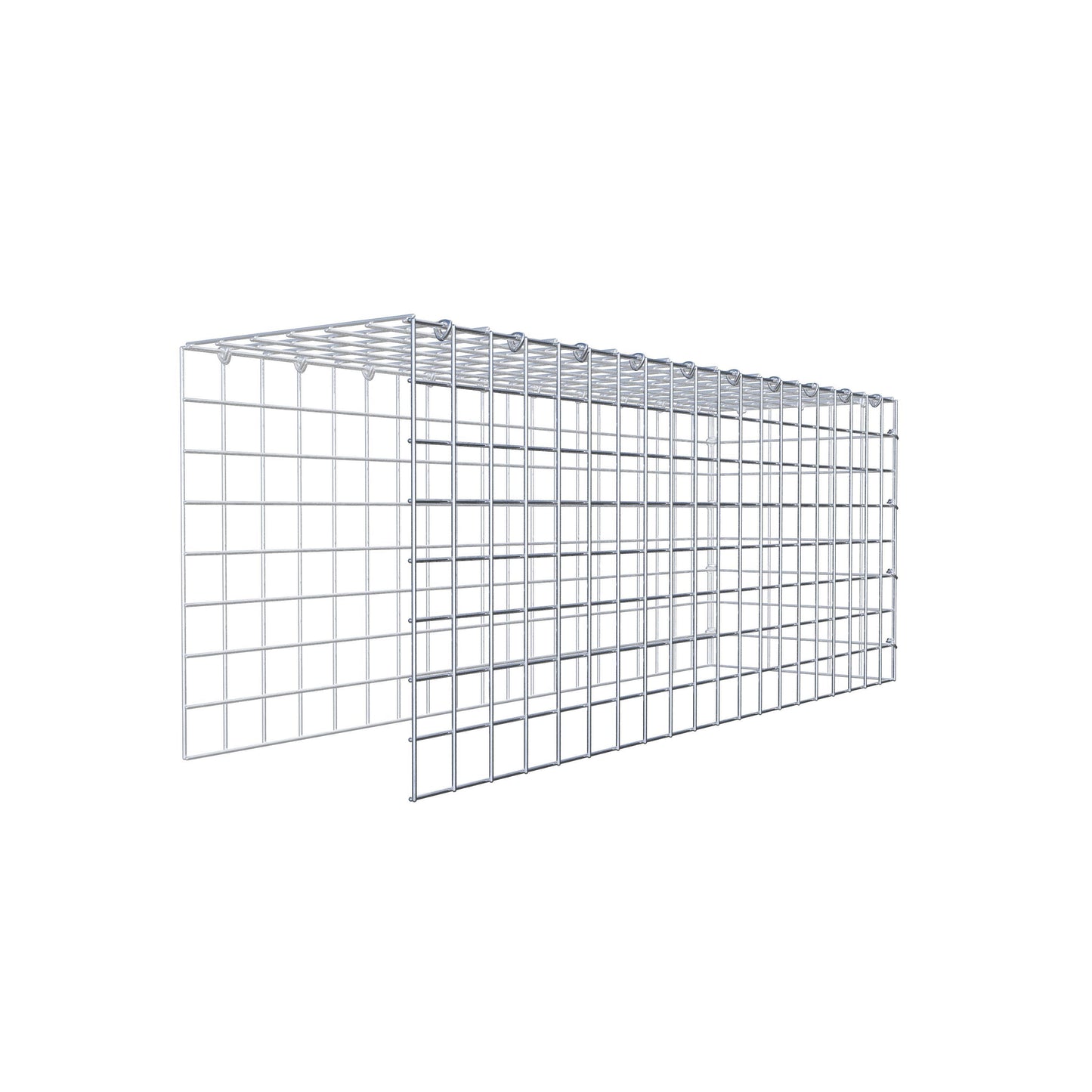 Gavión complementario de tipo 4 100 cm x 40 cm x 30 cm (largo x alto x fondo), malla 5 cm x 5 cm, anillo en C