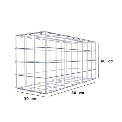 Schanskorf 80 cm x 40 cm x 30 cm (L x H x D), maaswijdte 10 x 10 cm, spiraalring