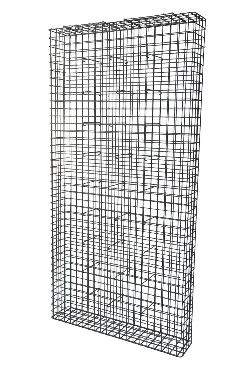 Gabião galvanizado a quente 102 cm x 202 cm x 22 cm, malhagem 5 cm x 5 cm, totalmente soldado