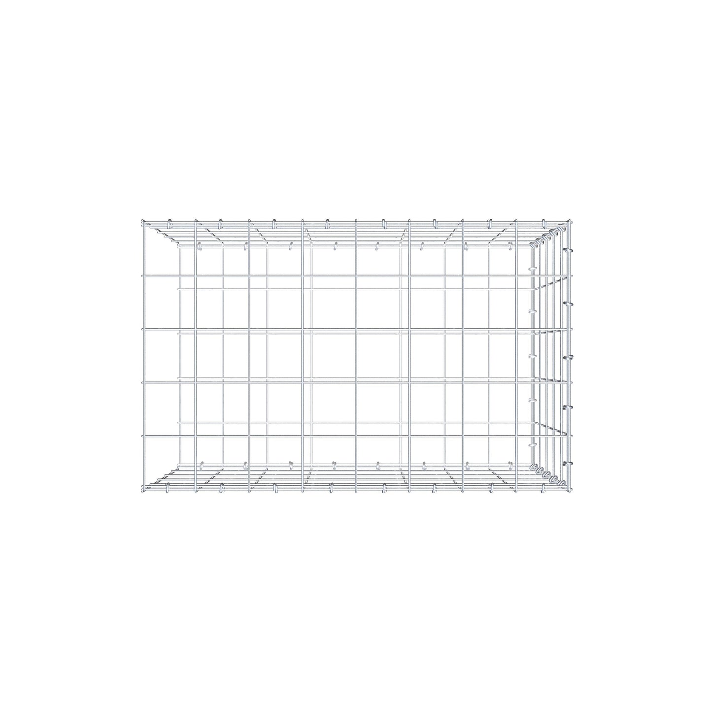 Gabião tipo 2 80 cm x 50 cm x 50 cm (C x A x P), malhagem 10 cm x 10 cm, anel C