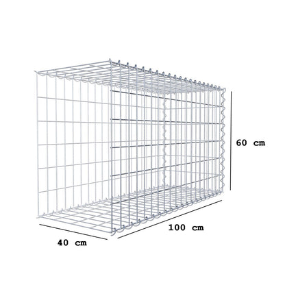 Add-on schanskorf type 2 100 cm x 60 cm x 40 cm (L x H x D), maaswijdte 5 cm x 10 cm, spiraalvormig