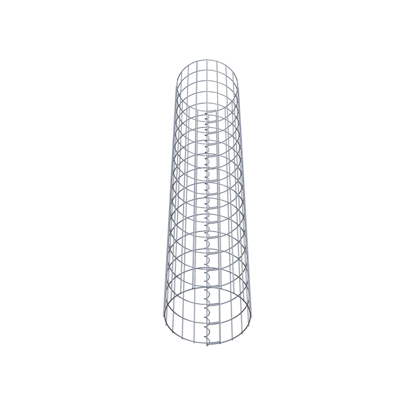 Schanskorfzuil rond 32 cm diameter, 160 cm hoogte, maaswijdte 5 cm x 10 cm