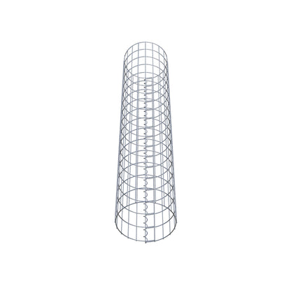 Schanskorfzuil rond 32 cm diameter, 160 cm hoogte, maaswijdte 5 cm x 10 cm