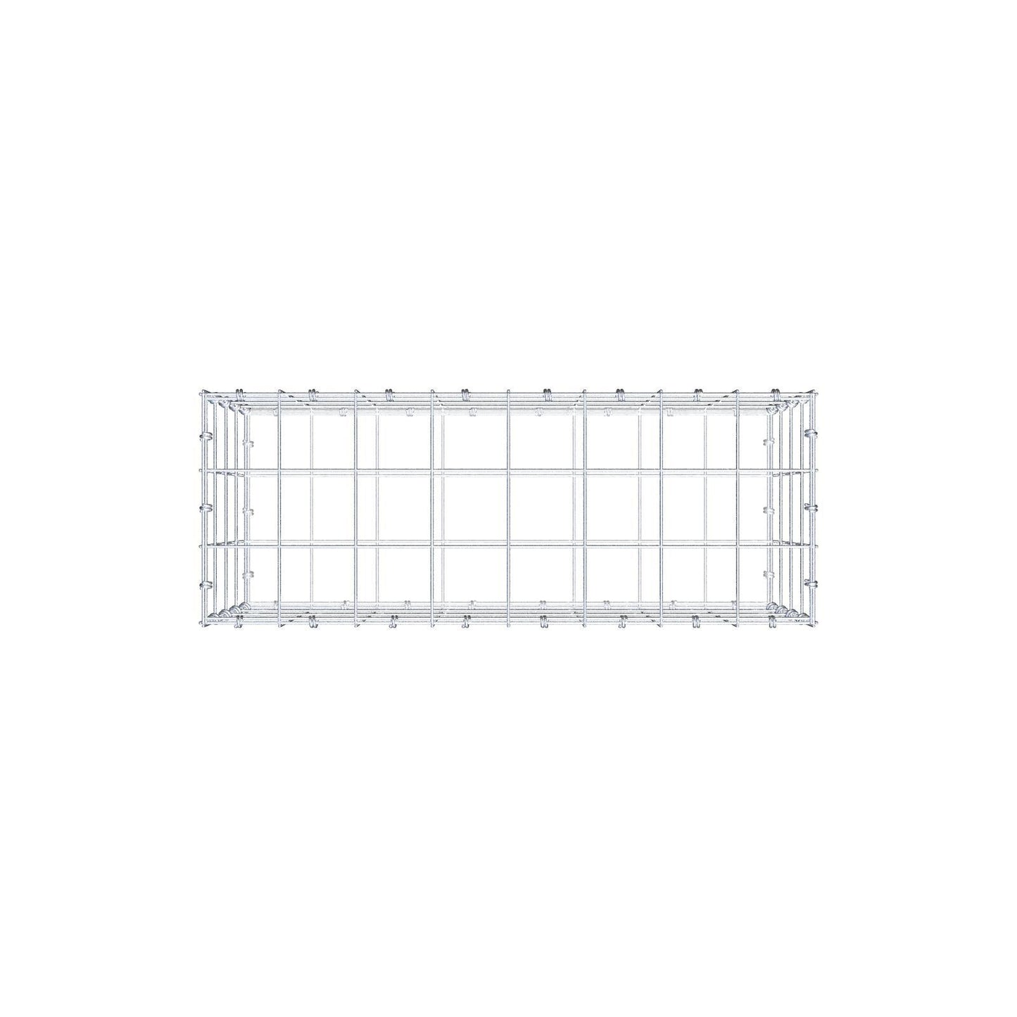 Schanskorf 80 cm x 40 cm x 30 cm (L x H x D), maaswijdte 10 x 10 cm, spiraalring