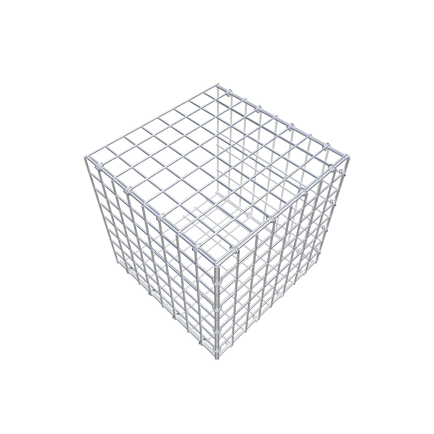 Mounted gabion type 2 40 cm x 40 cm x 40 cm (L x H x D), mesh size 5 cm x 5 cm, C-ring