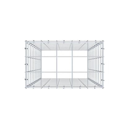 Typ 3 påbyggnadsgabion 100 cm x 50 cm x 30 cm (L x H x D), maskstorlek 10 cm x 10 cm, C-ring