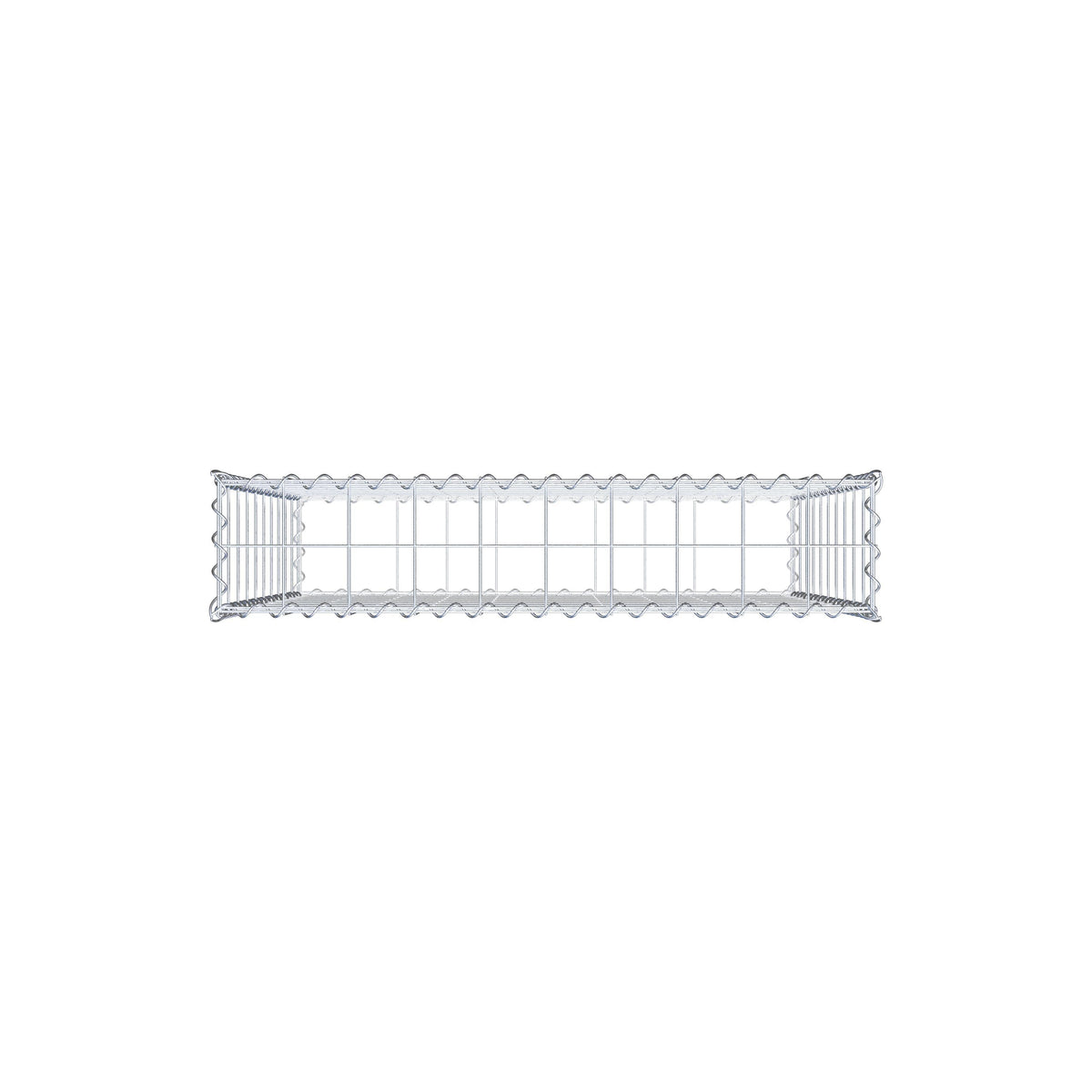 Gabion 100 cm x 100 cm x 20 cm (L x H x D), maskestørrelse 10 cm x 10 cm, spiral