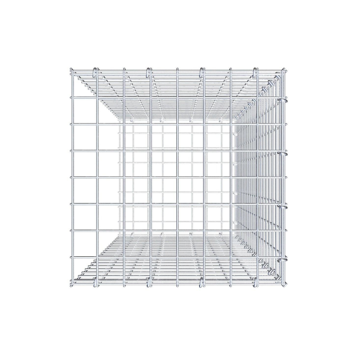 Type 2 oplegkorf 100 cm x 40 cm x 40 cm (L x H x D), maaswijdte 5 cm x 5 cm, C-ring