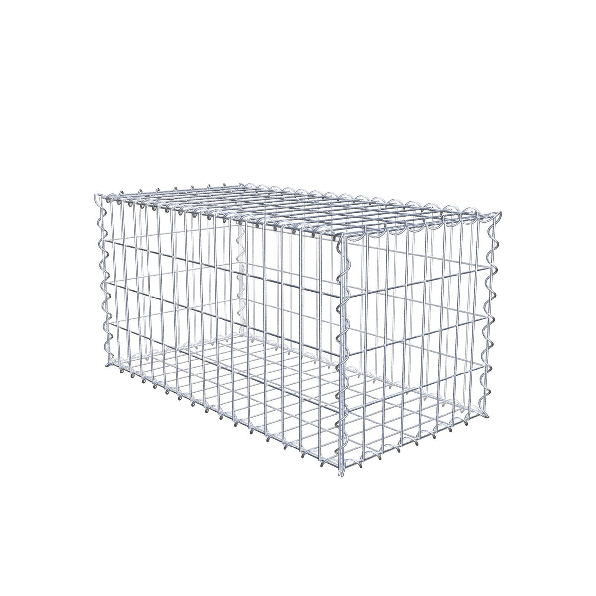 Gabbione 80 cm x 40 cm x 40 cm (L x H x P), maglia 5 cm x 10 cm, spirale