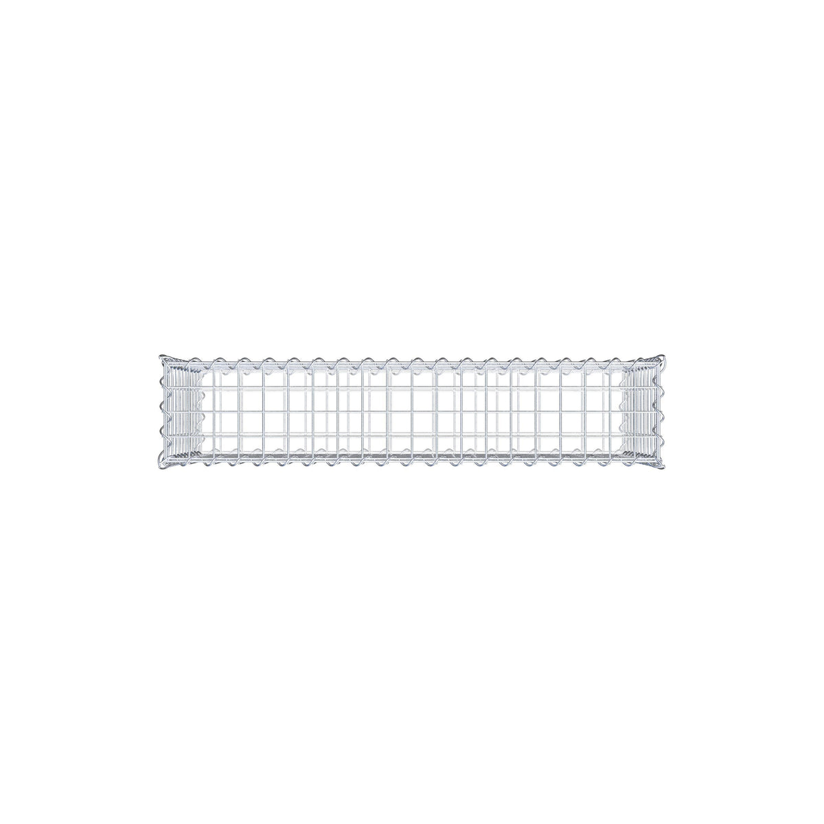 Schanskorf 100 cm x 50 cm x 20 cm (L x H x D), maaswijdte 5 cm x 5 cm, spiraalvormig