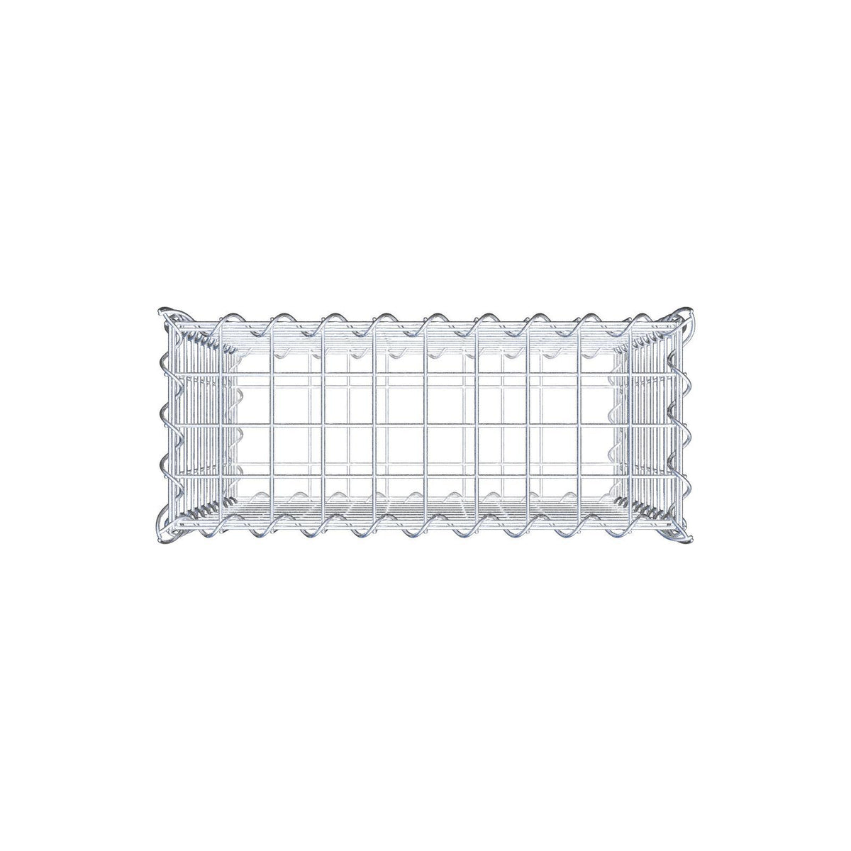 Gabbione 50 cm x 50 cm x 20 cm (L x H x P), maglia 5 cm x 5 cm, spirale