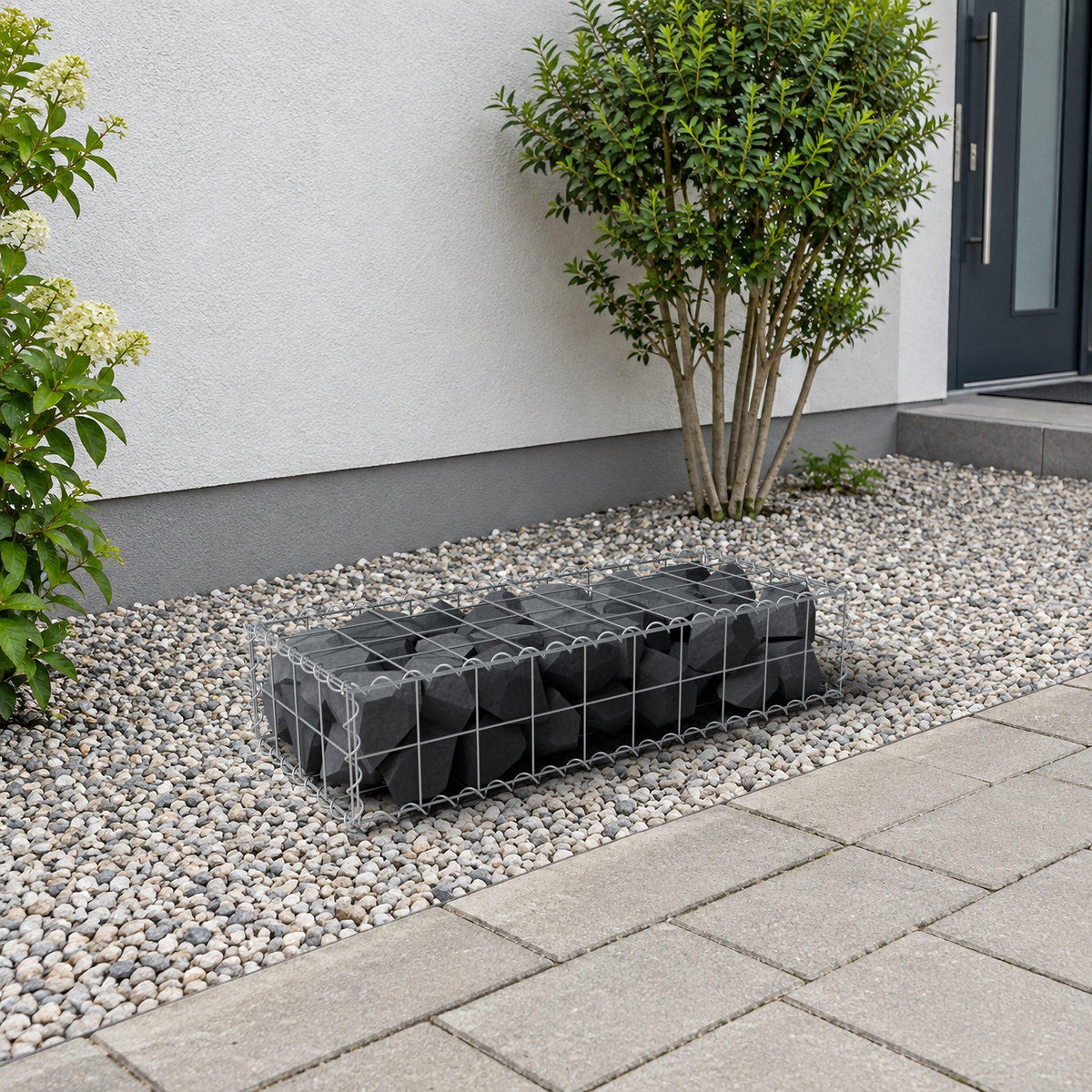 Schanskorf 100 cm x 20 cm x 40 cm (L x H x D), maaswijdte 10 cm x 10 cm, spiraalvormig
