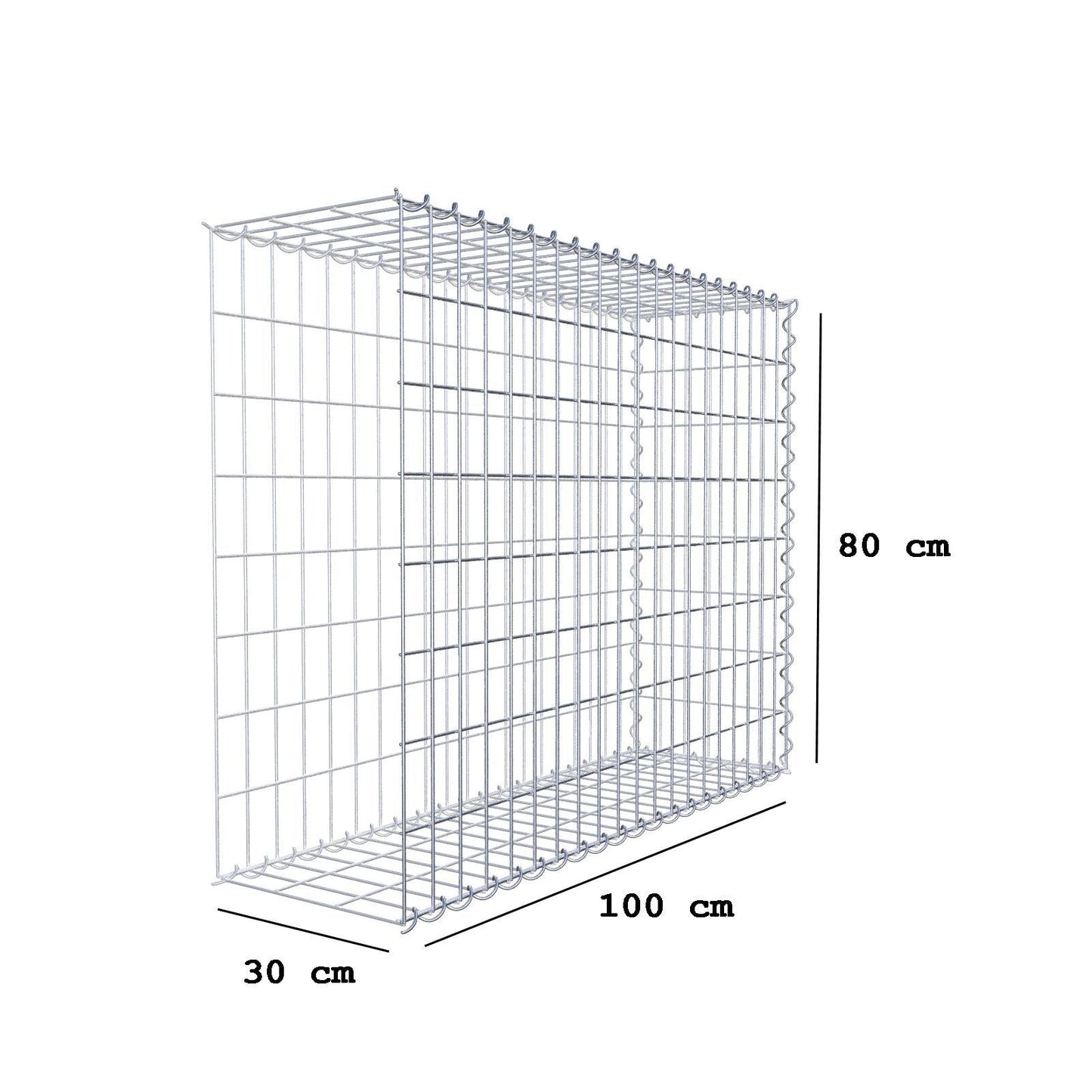 Anbaugabione Typ 2 100 cm x 80 cm x 30 cm (L x H x T), Maschenweite 5 cm x 10 cm, Spirale
