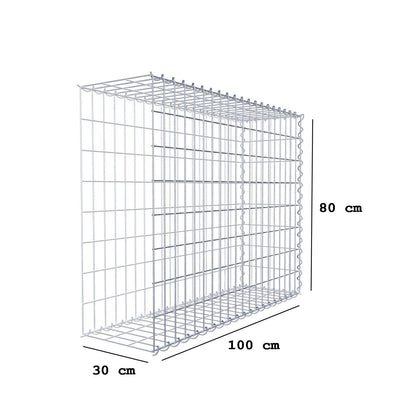 Anbaugabione Typ 2 100 cm x 80 cm x 30 cm (L x H x T), Maschenweite 5 cm x 10 cm, Spirale