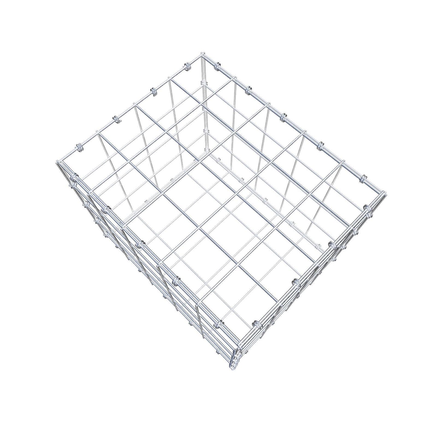 Schanskorf 50 cm x 40 cm x 40 cm (L x H x D), maaswijdte 10 x 10 cm, spiraalring