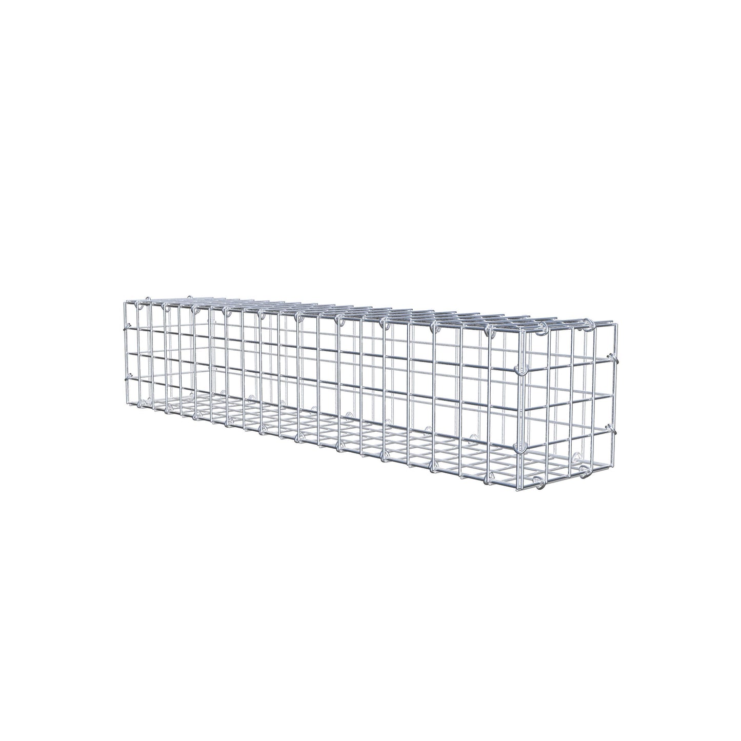 Gavión 100 cm x 20 cm x 20 cm (L x A x P), luz de malla 5 cm x 5 cm, anillo en C