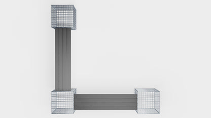 Garden bench 3 spiral gabions - 205 x 60 x 40 cm (L x H x D) MW 5 x 5 cm, with recycled cover in anthracite