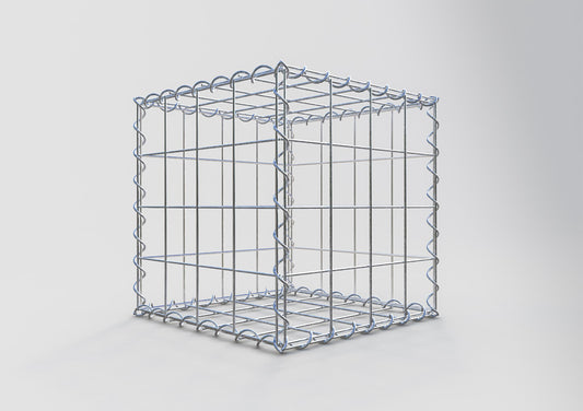Gavión 40 cm x 40 cm x 40 cm (L x A x P), luz de malla 10 cm x 10 cm, en espiral