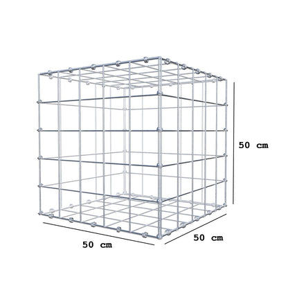 Schanskorf 50 cm x 50 cm x 50 cm (L x H x D), maaswijdte 10 x 10 cm, spiraalring