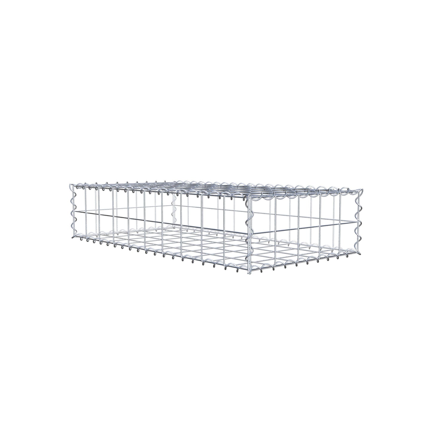 Schanskorf 100 cm x 20 cm x 50 cm (L x H x D), maaswijdte 10 cm x 10 cm, spiraalvormig