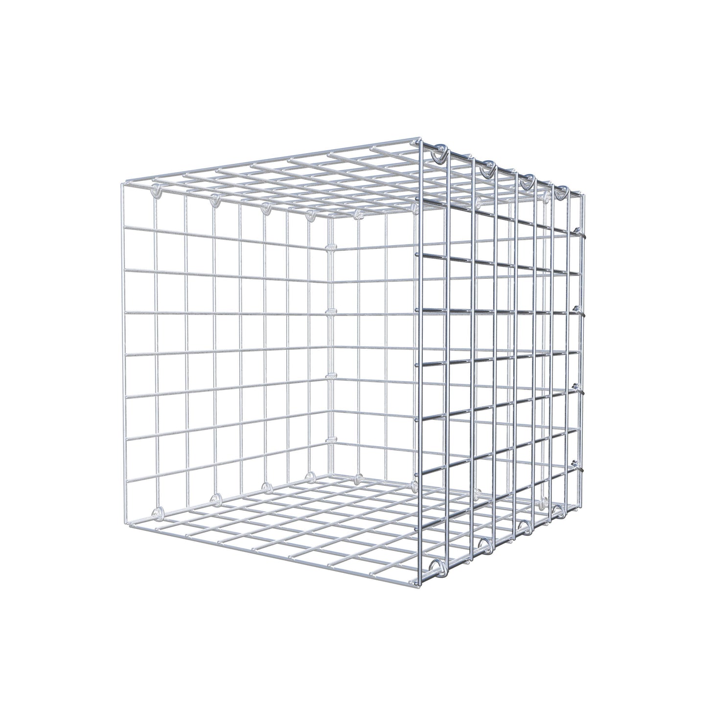 Mounted gabion type 2 40 cm x 40 cm x 40 cm (L x H x D), mesh size 5 cm x 5 cm, C-ring