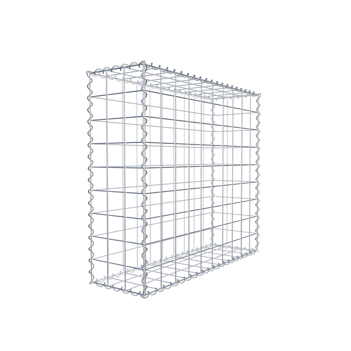 Gabion 100 cm x 90 cm x 30 cm (L x H x D), maskestørrelse 10 cm x 10 cm, spiral