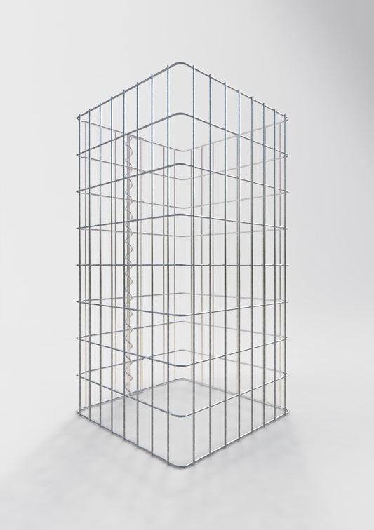 Coluna de gabião quadrada 42 cm x 42 cm, altura 80 cm, PM 5 cm x 10 cm