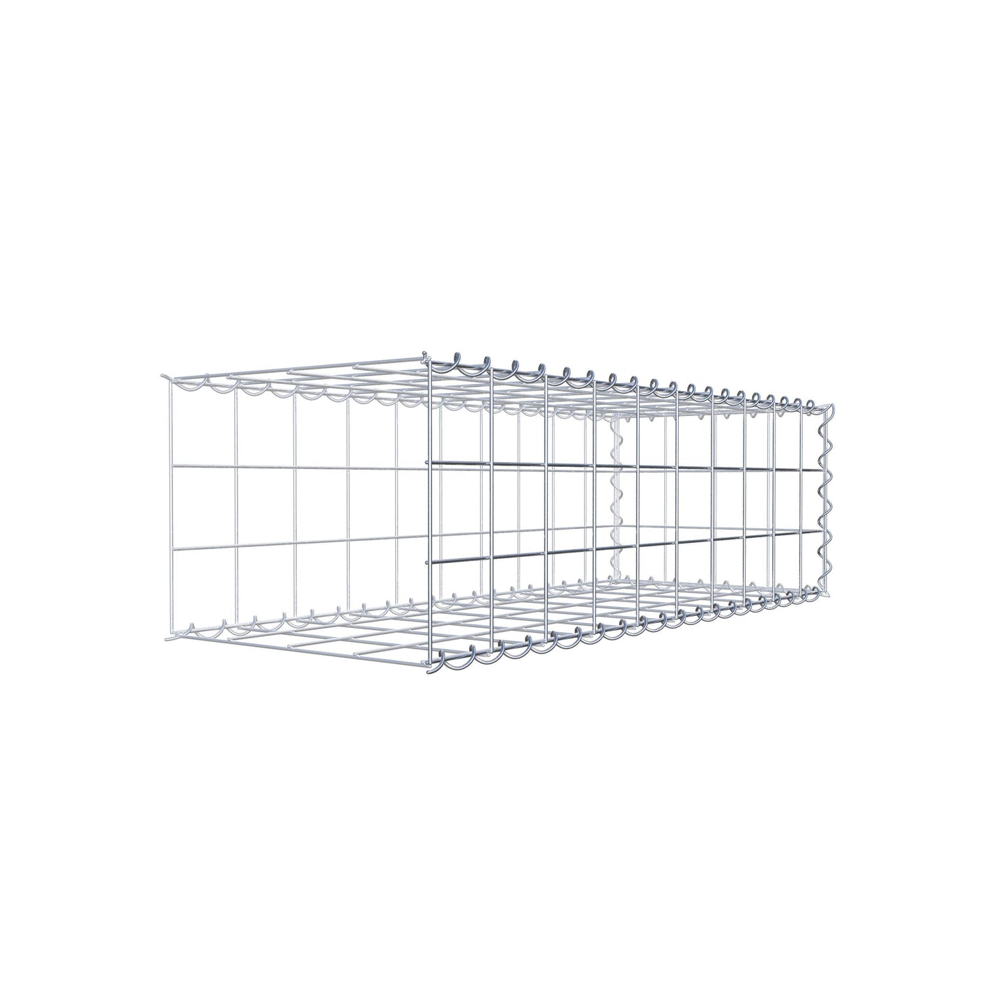 Opvokset gabion type 2 100 cm x 30 cm x 40 cm (L x H x D), maskestørrelse 10 cm x 10 cm, spiral