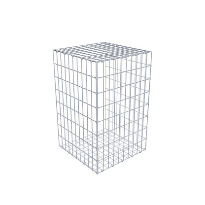 Monteret gabion type 2 80 cm x 50 cm x 50 cm, maskestørrelse 5 cm x 10 cm, C-ring