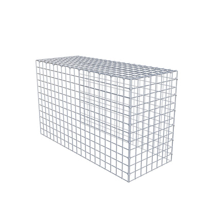 Fästbar gabion typ 4 100 cm x 60 cm x 40 cm (L x H x D), maskstorlek 5 cm x 5 cm, C-ring