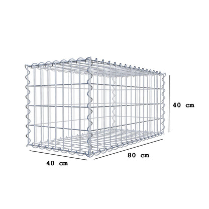 Schanskorf 80 cm x 40 cm x 40 cm (L x H x D), maaswijdte 5 cm x 10 cm, spiraalvormig