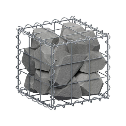 Schanskorf 30 cm x 30 cm x 30 cm (L x H x D), maaswijdte 10 cm x 10 cm, spiraalvormig