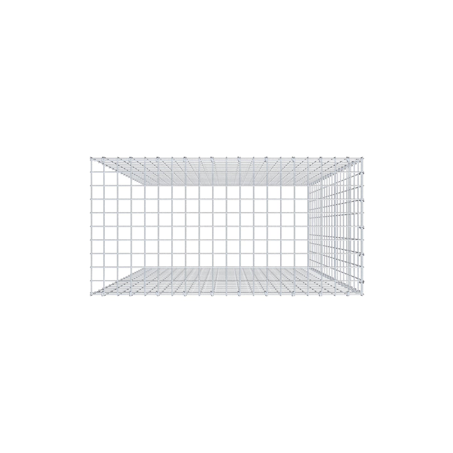 Gavión adicional tipo 4 200 cm x 100 cm x 50 cm (L x A x P), malla 5 cm x 10 cm, anillo en C