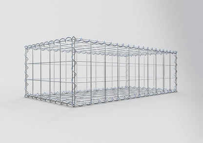 Schanskorf 100 cm x 30 cm x 50 cm (L x H x D), maaswijdte 10 cm x 10 cm, spiraalvormig