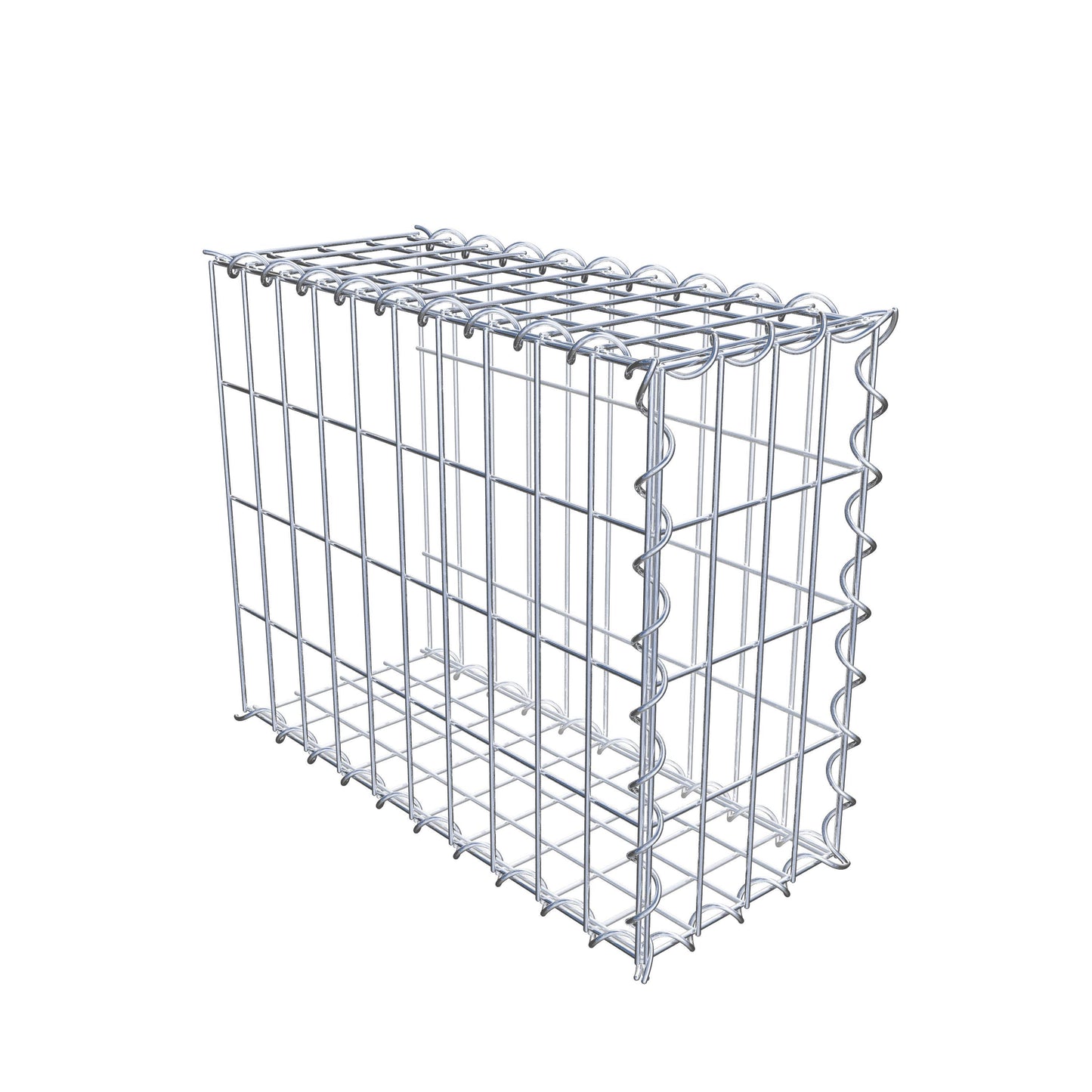 Aangegroeide schanskorf type 2 50 cm x 40 cm x 20 cm (L x H x D), maaswijdte 5 cm x 10 cm, spiraal