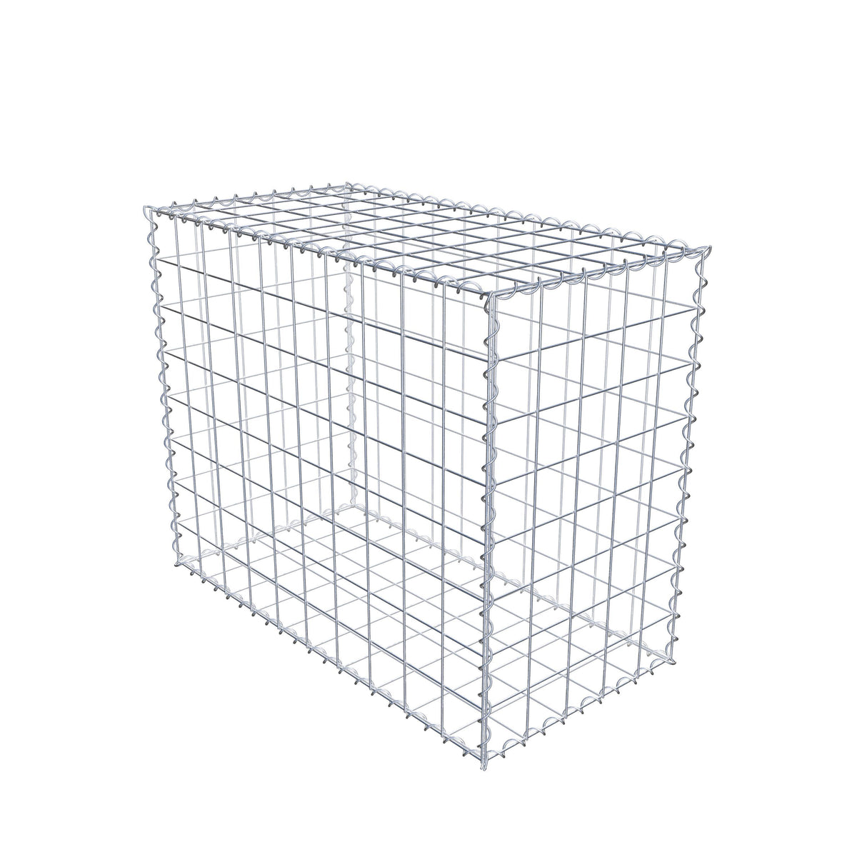 Schanskorf 100 cm x 80 cm x 50 cm (L x H x D), maaswijdte 10 cm x 10 cm, spiraalvormig
