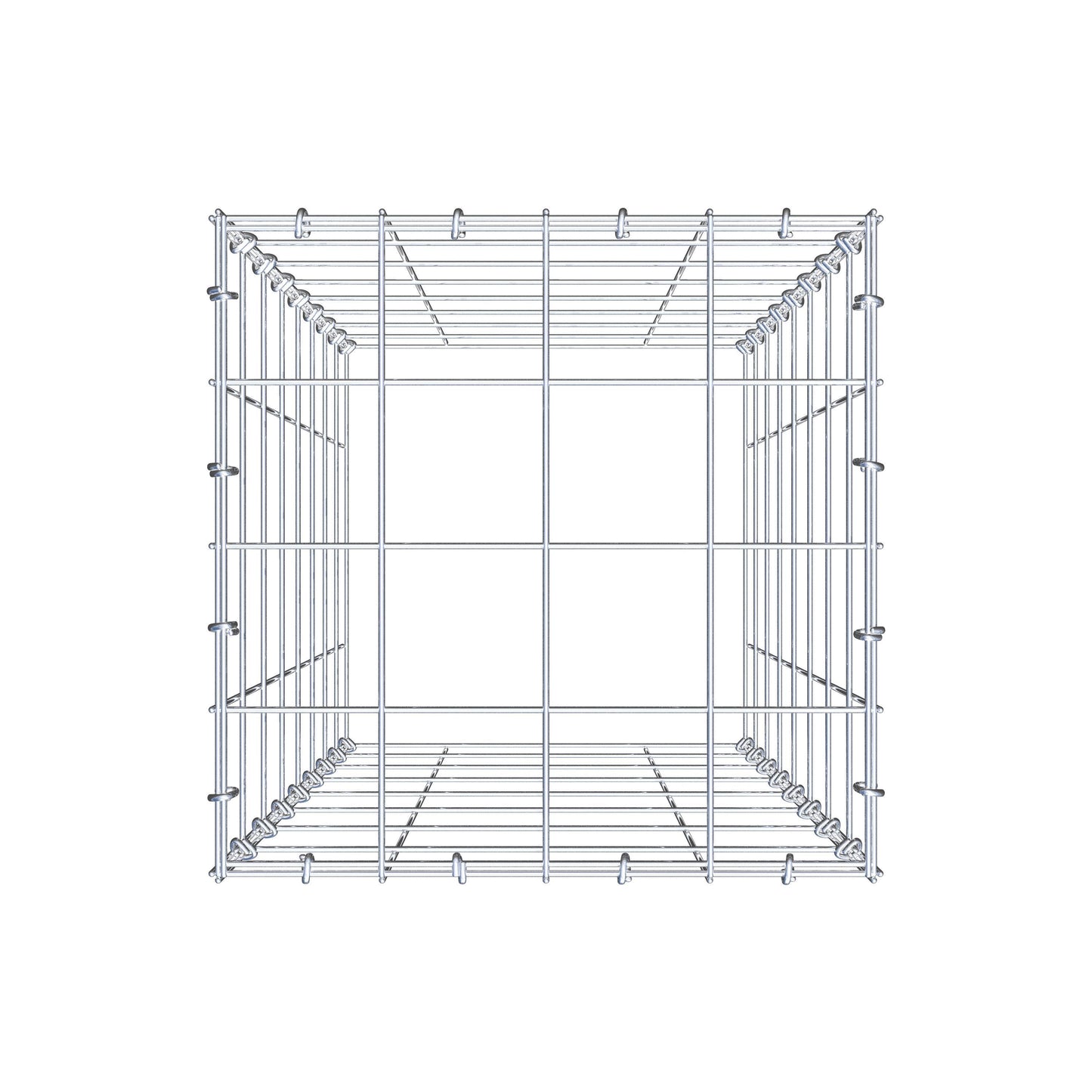 Mounted gabion type 3 80 cm x 40 cm x 40 cm (L x H x D), mesh size 10 cm x 10 cm, C-ring