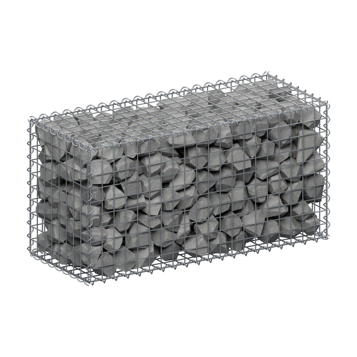 Gabione 100 cm x 50 cm x 40 cm (L x H x T), Maschenweite 5 cm x 5 cm, Spirale