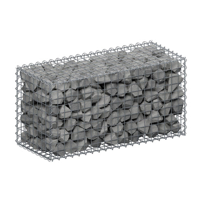 Gabione 100 cm x 50 cm x 40 cm (L x H x T), Maschenweite 5 cm x 5 cm, Spirale