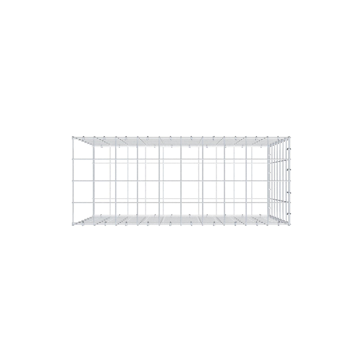 Gavión complementario de tipo 2 100 cm x 70 cm x 40 cm (L x A x P), malla 10 cm x 10 cm, anillo en C