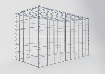 Opvokset gabion type 3 100 cm x 60 cm x 50 cm (L x H x D), maskestørrelse 10 cm x 10 cm, spiral