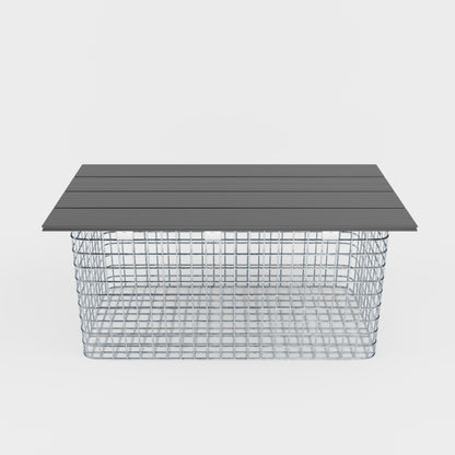 Tuinbank 102 x 50 x 52 cm MW 5 x 5 cm thermisch verzinkt, met gerecycled blad in antraciet
