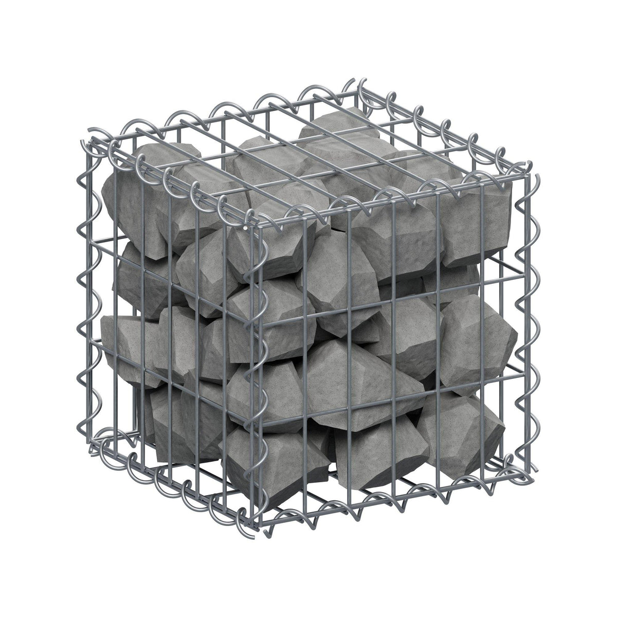 Gabione 30 cm x 30 cm x 30 cm (L x H x T), Maschenweite 5 cm x 10 cm, Spirale